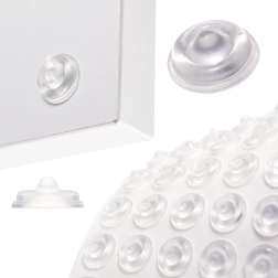 Lipnūs silikoniniai atmušėjai 13 mm – skaidrūs, 50 vnt.