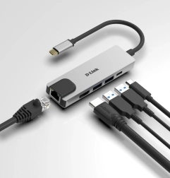 D-Link USB‑C hub 5-in-1 with HDMI, USB 3.0 and Gigabit Ethernet