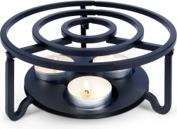 Metal warmer for teapots and kettles, black