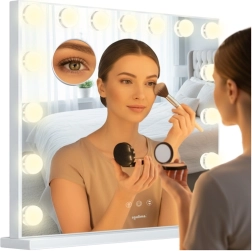 LED kosmetinis veidrodis Soulima 58 × 46 cm su apšvietimo reguliavimu