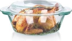 Stiklinis karščiui atsparus dubuo su dangčiu 1,4 l + 430 ml