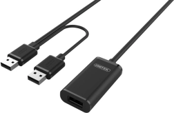 Aktyvus USB 2.0 ilgintuvas 20 m UNITEK Y-279 juodas