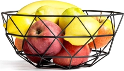 Metal geometric fruit bowl black 28 cm Vilde