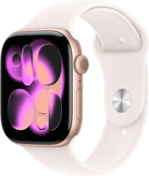 Apple Watch Series 11 GPS 42 mm rožinio aukso aliuminis su sportine apyranke šviesiai rožinė S/M
