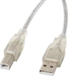 USB 2.0 kabelis AM-BM 3 m skaidrus