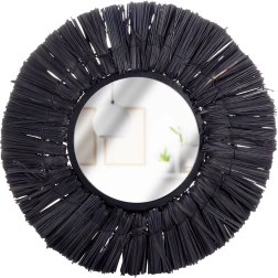 Juodas apvalus sieninis veidrodis Home Styling Collection 32 cm