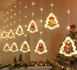 Kalėdinė šviečianti girlianda langui su USB, 3 m, 125 LED – Šventinė