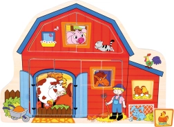 Bino medinė dėlionė-įdėklas „Farma“