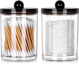 Set of jars for cotton swabs and makeup remover pads, 2 pcs