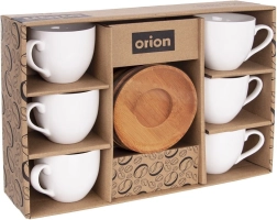 Porcelianiniai puodeliai su lėkštutėmis WHITELINE 100 ml, 6 vnt.