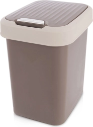 Plastinis šiukšlių kibiras 12 l rudas su atverčiamu dangčiu