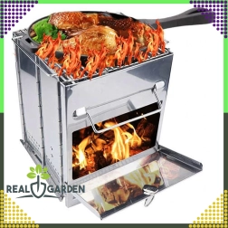 Sulankstoma raketinė stovyklavimo krosnelė su griliu