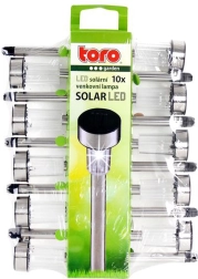 Saulės energija maitinami LED sodo šviestuvai, rinkinys 10 vnt.