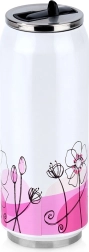 500 ml Can-Shaped Travel Mug with Floral Motif