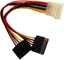 Maitinimo kabelis MOLEX į 2× SATA, 0,15 m