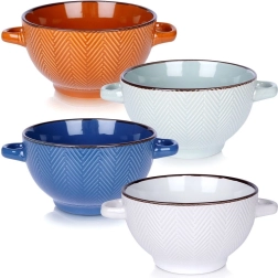 Keraminių dubenėlių rinkinys su auselėmis 620 ml, 4 vnt.