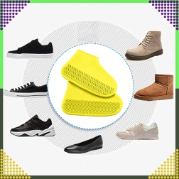 Vandeniui atsparūs silikoniniai batų užmaunamai apsaugai, neslystantys, dydis M, geltoni