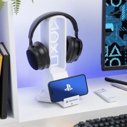 PlayStation LED stand for headphones and phone with USB‑C charging