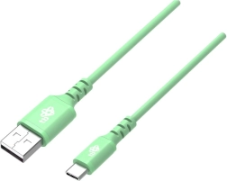 Silikoninis USB–USB‑C kabelis 1 m, žalias, greitas įkrovimas