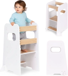 Montessori virtuvės pagalbininkas vaikams ECOTOYS, reguliuojamas mokymosi bokštelis
