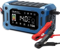Mikroprocesorinė 12 V 15 A įkroviklis su taisymo ir priežiūros funkcijomis, LCD, skirtas AGM, GEL ir LiFePO4