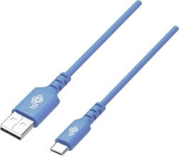 Silikoninis USB–USB‑C kabelis 1 m, mėlynas, su Quick Charge palaikymu