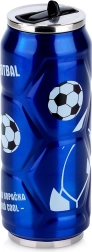 Termo puodelis skardinės formos su futbolo motyvu, mėlynas 500 ml