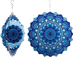 Hanging 3D Mandala – Wind Spinner 12" for Garden and Indoors