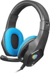 Žaidimų ausinės FURY Phantom su RGB apšvietimu – juodai mėlynos