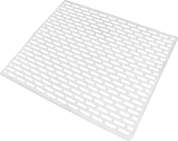 Guminis apsauginis kilimėlis kriauklei 33 × 28 cm, baltas