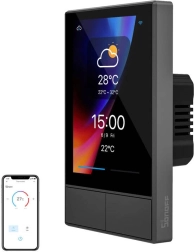 Išmanus sieninis Wi‑Fi skydelis SONOFF NSPanel Pro namų valdymui (juodas, 120 mm)