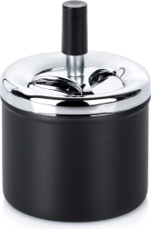 Metalinė uždara sukamąja peleninė juoda 9,5 × 13 cm