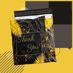 Folioviniai kurjeriniai pašto vokai 255 × 370 mm, juodi su užrašu Thank You, 50 vnt.