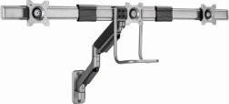 Wall Mount for 3 Monitors 17–27" with Gas Spring