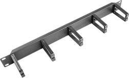 Kabelių organizatorius 19" stovui (rack) 1U, tipas B, juodas