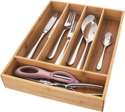 Bambukinis stalo įrankių stalčiaus organizatorius 35 × 26 cm