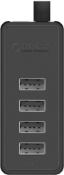 Orico USB Hub adapteris 4x USB 2.0 (juodas)