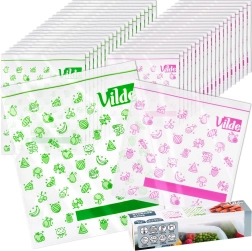 Zip Food Storage Bags 20.5 × 21 cm and 24 × 29 cm, 40 pcs