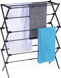 Metalinė juoda teleskopinė pastatoma skalbinių džiovyklė 47–78 × 94 cm