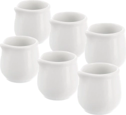 Porcelain mini milk pitchers MONA, white, 20 ml, set of 6