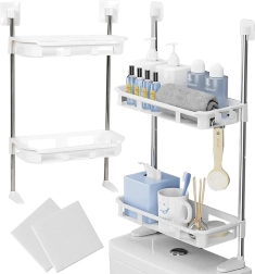 Sieninė lentyna virš tualeto su 2 lentynomis