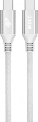 USB C – USB C kabelis, 1 m, baltas, 240 W galia