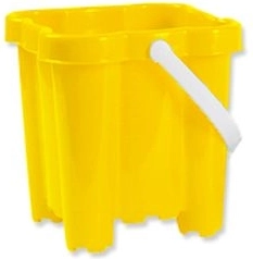 Androni smėlio kibirėlis „pilis“ su 4 bokštais, 16 cm – geltonas