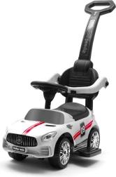Children's ride-on with push handle and sounds BABY MIX Racer – white