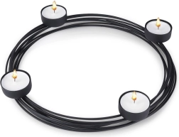 Juodas metalinis žvakidė 4 žvakutėms Home Styling Collection