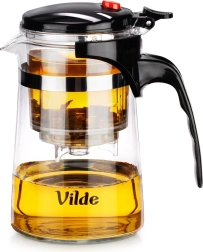 Stiklinis arbatinukas su apatiniu arbatžolių filtru 600 ml
