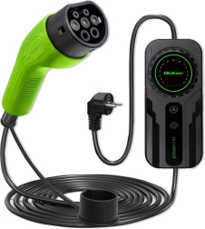 Mobilus elektromobilių įkroviklis su reguliavimu 2in1 tipas 2 | schuko | 3,5 kW | 230 V | LCD | nešiojamas | wallbox | 5 m
