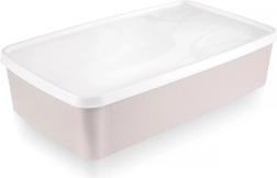 Plastic food storage box with lid 2 L beige