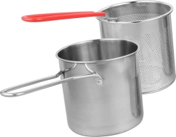 Mini puodas su nerūdijančio plieno keptuvės krepšeliu
