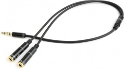 Garso adapteris 3,5 mm 4 kontaktų į 2× 3,5 mm (ausinės + mikrofonas), 0,2 m